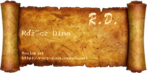 Rácz Dina névjegykártya