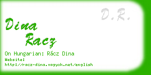 dina racz business card